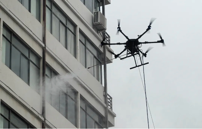 无人机，在湾沚“大洗墙”！